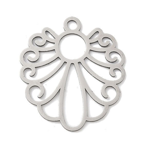 201 подвески из нержавеющей стали, лазерная резка, цветочный шарм, анти-тускнение