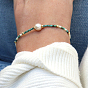 Pulseras elásticas de perlas de imitación redondas y cuentas de vidrio para mujer