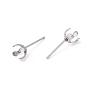 304 Stainless Steel Stud Earring Findings, Prong Earring Settings
