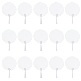 15Pcs Transparent PVC Hand Held Fan, Blank Painting Fans, for Kids DIY Crafts