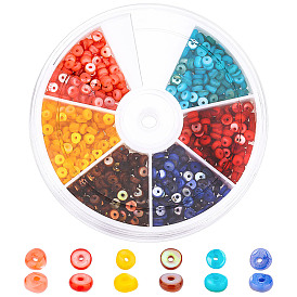 660Pcs 6 Colors Natural Freshwater Shell Beads Strands, Dyed, Chip