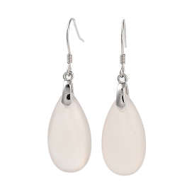 Natural Agate Dangle Earrings for Women, with Sterling Silver Pins