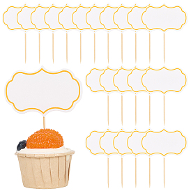 1 набор бумажных украшений для торта, карточки-вкладыши для торта, для украшения торта, с бамбуковой палкой
