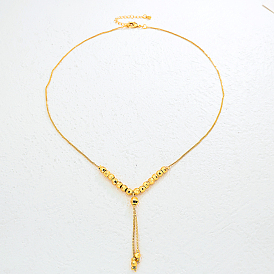 Модные минималистичные женские ожерелья с подвеской в виде круглого шара из латуни с кисточками для ежедневного ношения