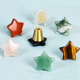 Gemstone with Brass Drawer Knobs, Star Drawer Pulls Handle, for Home, Cabinet, Cupboard and Dresser, 30mm