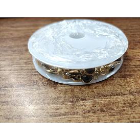 Handgefertigte Messinggliederketten, Mit facettiertem glas, Strass und Spule, gelötet, langlebig überzogen, Flachrund