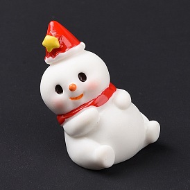 Christmas Theme Resin Display Decoration, for Home Decoration, Photographic Prop, Dollhouse Accessories, Leaning Snowman