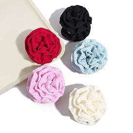 Fashion Flower Cloth with Plastic Claw Hair Clips, Hair Accessories for Women Girl