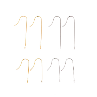 316 Surgical Stainless Steel Earring Hooks, with Vertical Loops