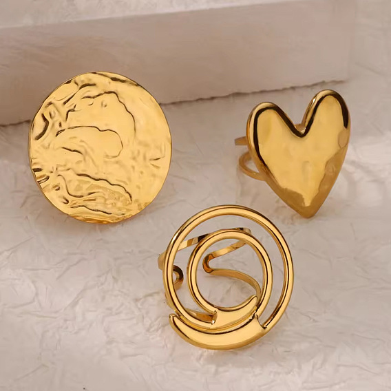 201 открытые кольца манжеты из нержавеющей стали, золотые