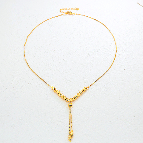 Модные минималистичные женские ожерелья с подвеской в виде круглого шара из латуни с кисточками для ежедневного ношения