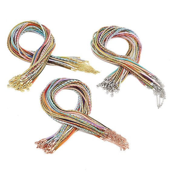 2.5мм плетеные ожерелья из поликоттонового шнура, с латунными выводами и 303 застежками из лобстера из нержавеющей стали