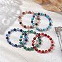 Женские эластичные браслеты с круглыми бусинами и натуральными смешанными драгоценными камнями, со стеклянными бусинами и немагнитными бусинами из синтетического гематита