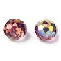 Faceted Transparent Glass Beads, AB Color Plated, Rondelle