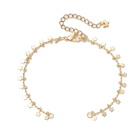 Латунь браслет задатки Снаряженная цепи, с 304 подвесками в виде звезд из нержавеющей стали и застежками