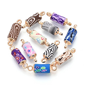 Подвески-соединители для колонок из полимерной глины, с двойными петлями ccb, золотые