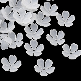 Frosted Acrylic Bead Caps, Flower