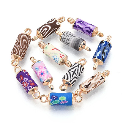 Подвески-соединители для колонок из полимерной глины, с двойными петлями ccb, золотые