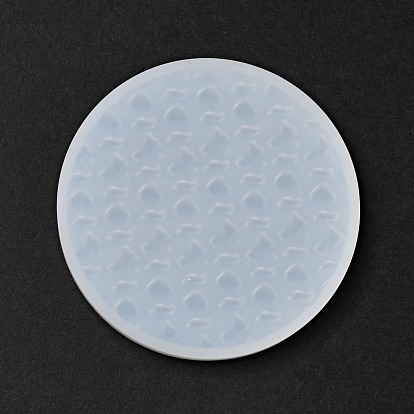 DIY Flat Round Display Base Silicone Molds, Resin Casting Molds, for UV Resin, Epoxy Resin Craft Making