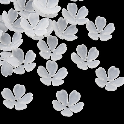 Frosted Acrylic Bead Caps, Flower