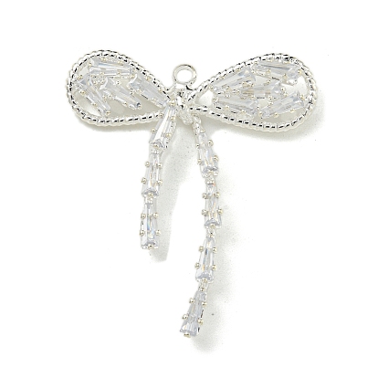 Подвески латунные горный хрусталь, без кадмия и без свинца, бантом