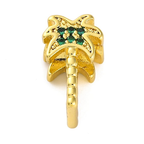 Реечное покрытие латунь микро паве кубический цирконий европейские бусины, дерево, бусины с большим отверстием, долговечный, без кадмия и без свинца