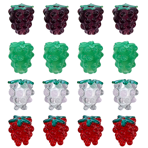 16 шт 4 стили ручной работы бусины лэмпворк, винограды