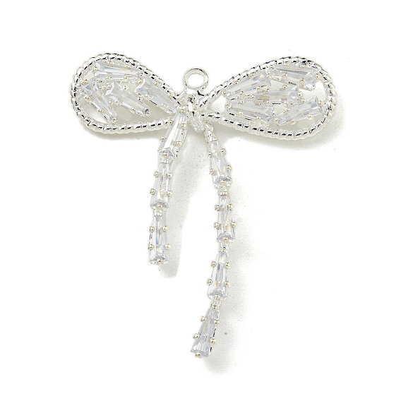 Подвески латунные горный хрусталь, без кадмия и без свинца, бантом