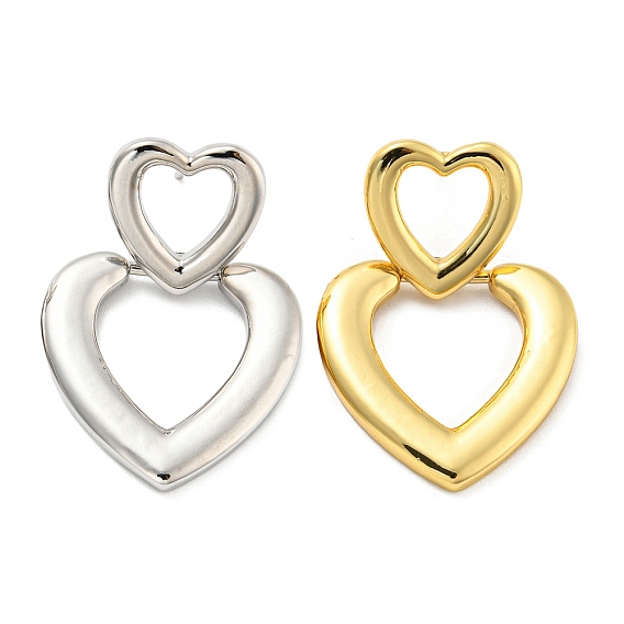 Сердце серьги стержня, украшения из латуни для женщин, без кадмия и без свинца