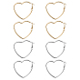 4 пары 2 цветные железные серьги-кольца, сердце
