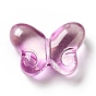 Transparent Baking Paint Glass Beads, Butterfly