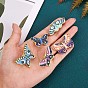 5Pcs 5 Style Moon Phase Butterfly Enamel Pins, Gold Plated Alloy Badges for Backpack Clothes