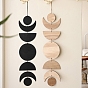 Wood Moon Phase Pendant Decorations, with Rope, For Home Wall Hanging Decoration