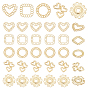 50 Pcs 5 Style Rack Plating Alloy Filigree Joiners Links, Cadmium Free & Lead Free