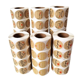 Round Dot Self Adhesive Paper Thank You Git Sticker Rolls, for Thanksgiving Day