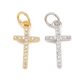Латунные микро проложить кубического циркония подвески, крест прелести, без свинца и без кадмия, долговечный, стойки покрытие