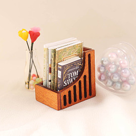 Bookshelf Wood Miniature Ornaments, Micro Landscape Home Dollhouse Accessories, Pretending Prop Decorations