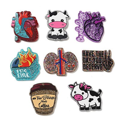 Акриловые подвески-брелки на день медсестры, с блеском