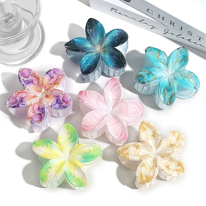 Цветочные пластиковые заколки для волос с когтями, аксессуары для волос для женщин и девочек