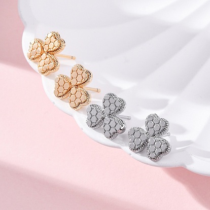 Латунь серьги, клевер