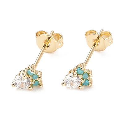 Серьги-гвоздики в виде моркови с кубическим цирконием, украшения из латуни для женщин, без кадмия и без свинца