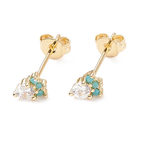 Серьги-гвоздики в виде моркови с кубическим цирконием, украшения из латуни для женщин, без кадмия и без свинца