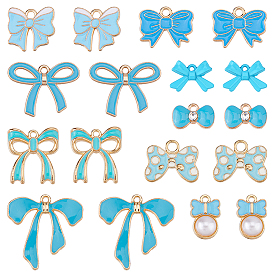 54 шт. 9 стили подвески-бантики из сплава с эмалью