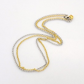 De style casual unisexe 304 inox Rolo croix colliers de chaîne, avec fermoir pince de homard, 17.7 pouces (450 mm)