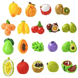 19 шт 19 стили кабошоны из непрозрачной смолы, имитация фруктов, разнообразные