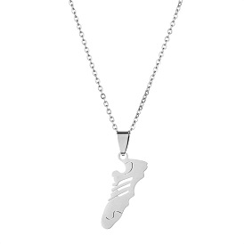 Stainless Steel Shoe Pendant Necklace for Couples, Trendy Titanium Jewelry