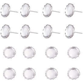 Joyas de bricolaje, Con cabujones de vidrio transparente y componentes de oreja de latón.