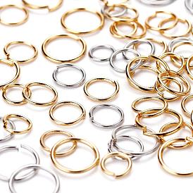 300Pcs 6 Style 304 Stainless Steel Open Jump Rings, Metal Connectors for DIY Jewelry Crafting and Keychain Accessories