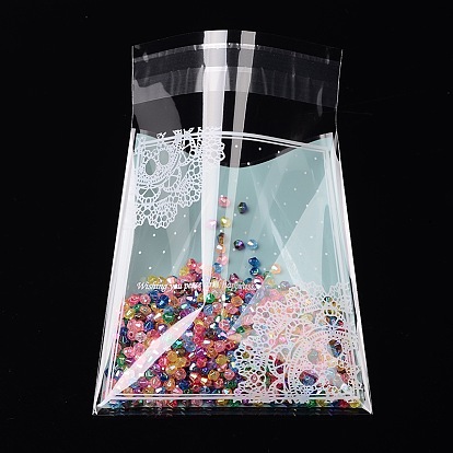 Rectangle OPP Cellophane Bags, 13.6x9.7cm, Bilateral Thickness: 0.07mm, about 95~100pcs/bag