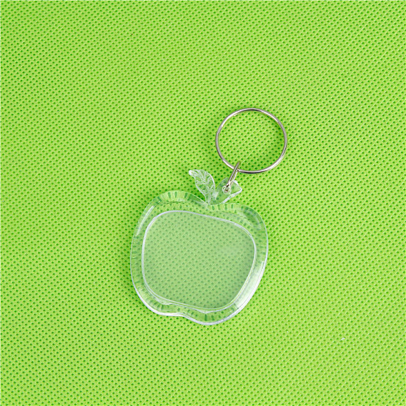 Брелок для фоторамки из акрила, с железными разрезными брелоками, яблоко
